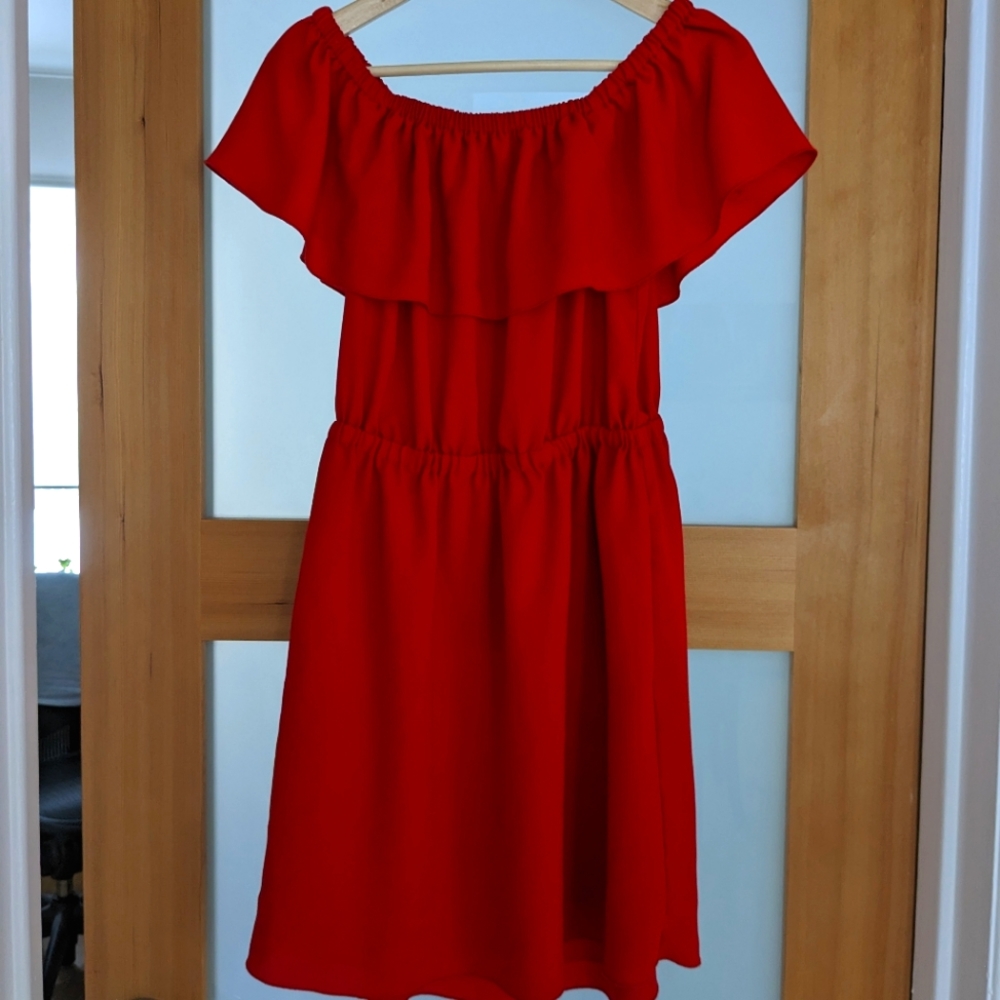 Wilfred red off the shoulder dress